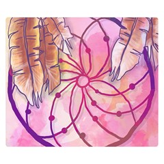 Watercolor Cute Dreamcatcher With Feathers Background Double Sided Flano Blanket (small)  by TastefulDesigns