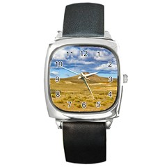 Patagonian Landscape Scene, Argentina Square Metal Watch by dflcprints