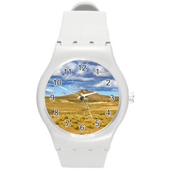 Patagonian Landscape Scene, Argentina Round Plastic Sport Watch (m) by dflcprints