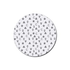 Witchcraft Symbols  Rubber Round Coaster (4 Pack)  by Valentinaart