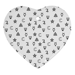 Witchcraft Symbols  Heart Ornament (two Sides) by Valentinaart