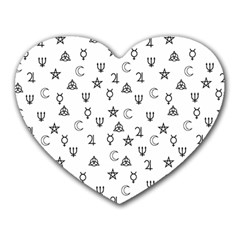 Witchcraft Symbols  Heart Mousepads by Valentinaart