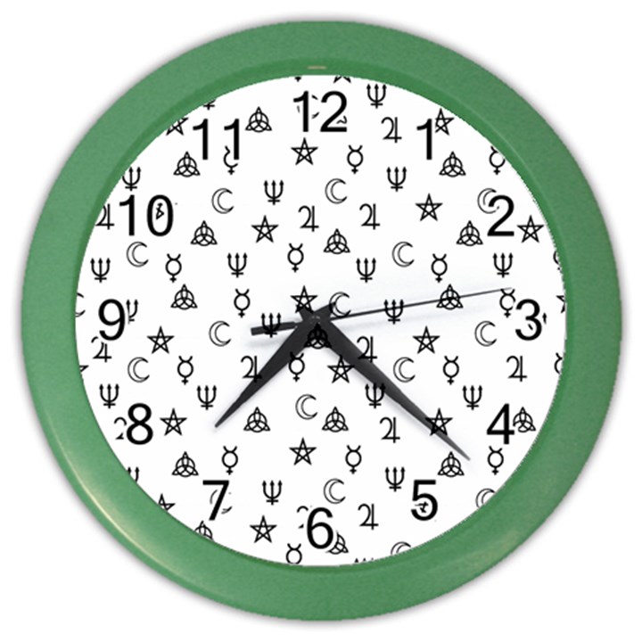 Witchcraft symbols  Color Wall Clocks