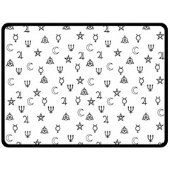 Witchcraft Symbols  Fleece Blanket (large)  by Valentinaart