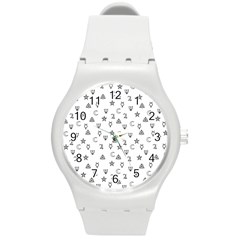 Witchcraft Symbols  Round Plastic Sport Watch (m) by Valentinaart