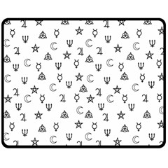 Witchcraft Symbols  Double Sided Fleece Blanket (medium)  by Valentinaart