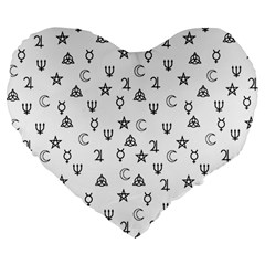 Witchcraft Symbols  Large 19  Premium Flano Heart Shape Cushions