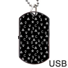 Witchcraft Symbols  Dog Tag Usb Flash (two Sides) by Valentinaart