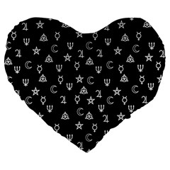 Witchcraft Symbols  Large 19  Premium Flano Heart Shape Cushions