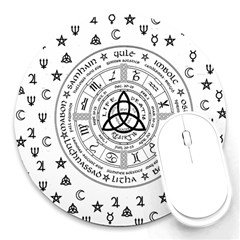 Witchcraft Symbols  Round Mousepads by Valentinaart