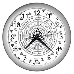 Witchcraft Symbols  Wall Clocks (silver)  by Valentinaart