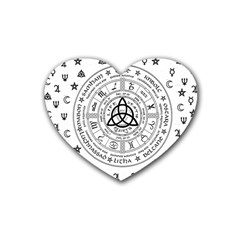 Witchcraft Symbols  Heart Coaster (4 Pack)  by Valentinaart