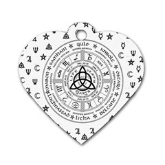 Witchcraft Symbols  Dog Tag Heart (two Sides)