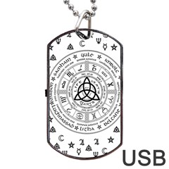 Witchcraft Symbols  Dog Tag Usb Flash (two Sides) by Valentinaart