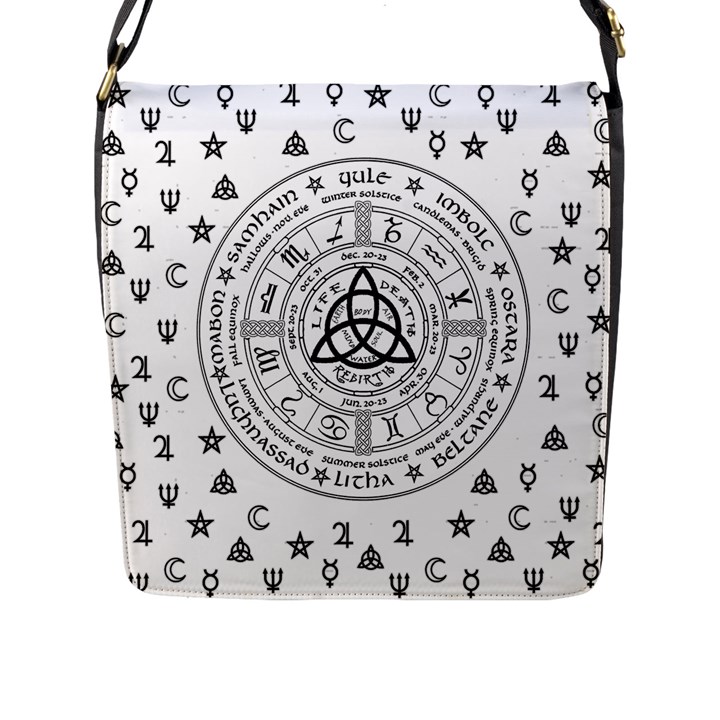 Witchcraft symbols  Flap Messenger Bag (L) 