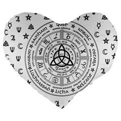 Witchcraft Symbols  Large 19  Premium Flano Heart Shape Cushions