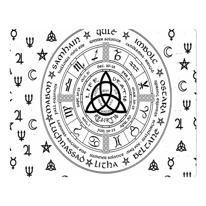 Witchcraft symbols  Double Sided Flano Blanket (Large) 