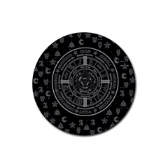 Witchcraft Symbols  Rubber Round Coaster (4 Pack)  by Valentinaart