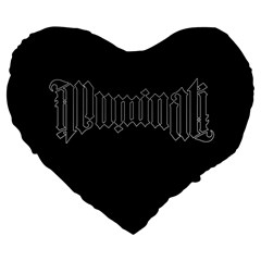 Illuminati Large 19  Premium Flano Heart Shape Cushions