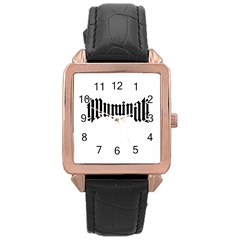 Illuminati Rose Gold Leather Watch  by Valentinaart