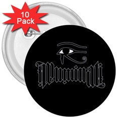 Illuminati 3  Buttons (10 Pack) 