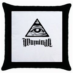 Illuminati Throw Pillow Case (black) by Valentinaart