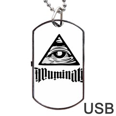 Illuminati Dog Tag Usb Flash (one Side) by Valentinaart