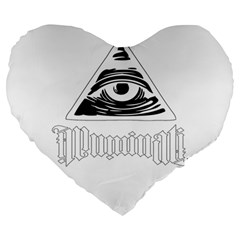 Illuminati Large 19  Premium Heart Shape Cushions by Valentinaart