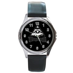 Illuminati Round Metal Watch by Valentinaart