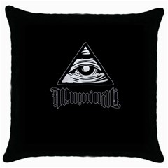 Illuminati Throw Pillow Case (black) by Valentinaart