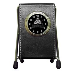 Illuminati Pen Holder Desk Clocks by Valentinaart