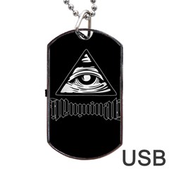 Illuminati Dog Tag Usb Flash (one Side) by Valentinaart