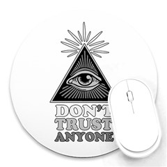 Illuminati Round Mousepads by Valentinaart