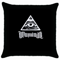 Illuminati Throw Pillow Case (black) by Valentinaart