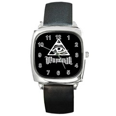 Illuminati Square Metal Watch by Valentinaart