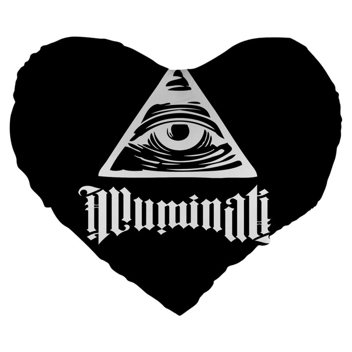 Illuminati Large 19  Premium Flano Heart Shape Cushions