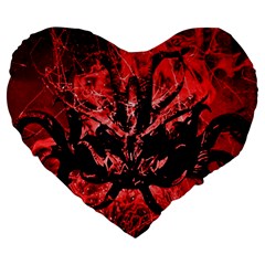 Scary Background Large 19  Premium Flano Heart Shape Cushions by dflcprints