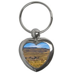 Group Of Vicunas At Patagonian Landscape, Argentina Key Chains (heart)  by dflcprints