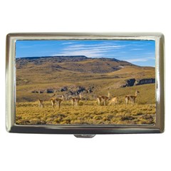 Group Of Vicunas At Patagonian Landscape, Argentina Cigarette Money Cases by dflcprints