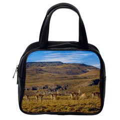 Group Of Vicunas At Patagonian Landscape, Argentina Classic Handbags (one Side) by dflcprints