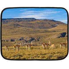 Group Of Vicunas At Patagonian Landscape, Argentina Double Sided Fleece Blanket (mini)  by dflcprints