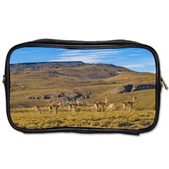 Group Of Vicunas At Patagonian Landscape, Argentina Toiletries Bags 2-side by dflcprints