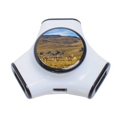 Group Of Vicunas At Patagonian Landscape, Argentina 3-port Usb Hub by dflcprints