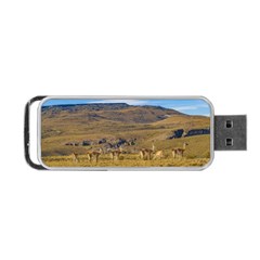 Group Of Vicunas At Patagonian Landscape, Argentina Portable Usb Flash (one Side) by dflcprints