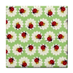 Ladybugs Pattern Tile Coasters by linceazul