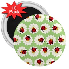 Ladybugs Pattern 3  Magnets (10 Pack)  by linceazul