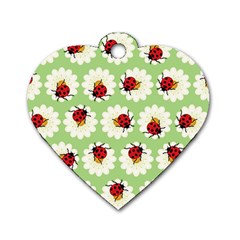 Ladybugs Pattern Dog Tag Heart (two Sides) by linceazul