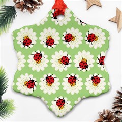 Ladybugs Pattern Ornament (snowflake) by linceazul