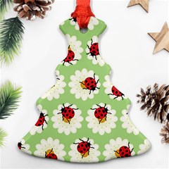 Ladybugs Pattern Christmas Tree Ornament (two Sides) by linceazul