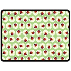 Ladybugs Pattern Double Sided Fleece Blanket (large)  by linceazul